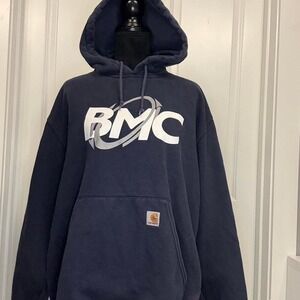 Carhartt Pullover Hoodie XL Navy Workwear Company Logo